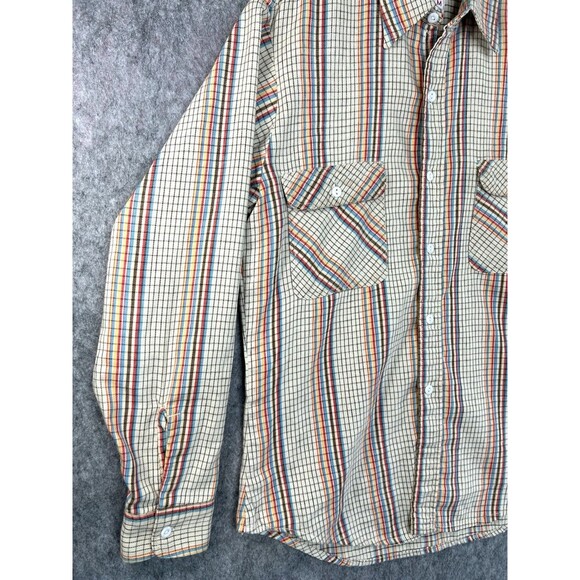 Vintage 70s Big Mac JCPenney Long Sleeve Flannel Button Up Shirt Size M - Picture 3 of 9